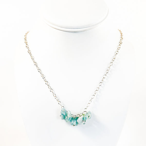 Spiral Necklace with Aquamarine - Raiford Gallery Inc