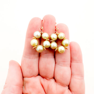 Vermeil & Green Pearl Earrings