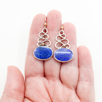 Sterling & 18k Gold Lapis Earrings