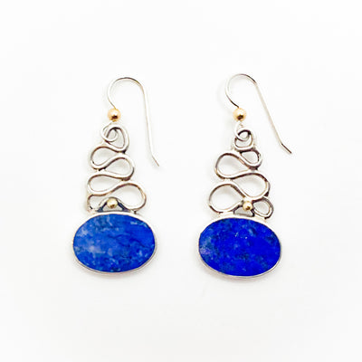 Sterling & 18k Gold Lapis Earrings