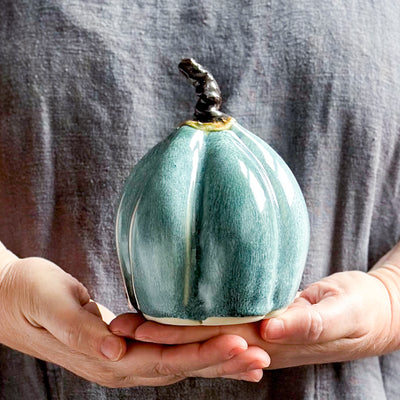 Medium Teal Speckle Pumpkin