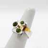 Sterling/24k gold crotch hugger ring with Peridot