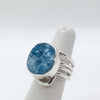 Wrap ring with natural surface Aquamarine