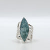 Wrap ring with marquise natural surface Aquamarine