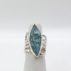 Wrap ring with marquise natural surface Aquamarine