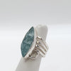 Wrap ring with marquise natural surface Aquamarine