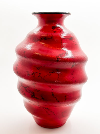 Red Raku Horse Vase