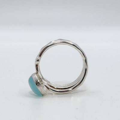 Rolo Ring with Aqua Chalcedony