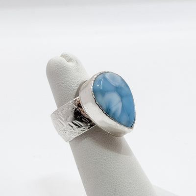 Teardrop Larimar ring