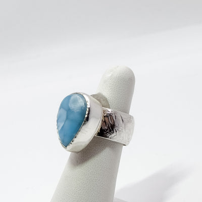 Teardrop Larimar ring