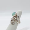 Rolo Swirl Ring with Aqua Chalcedony