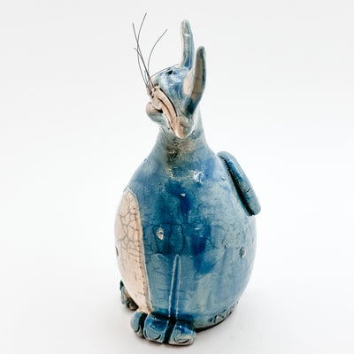 Mini Blue Naughty Cat Raku