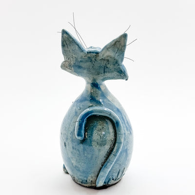 Mini Blue Naughty Cat Raku