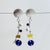 White coin pearl with natural surface lapis earrings