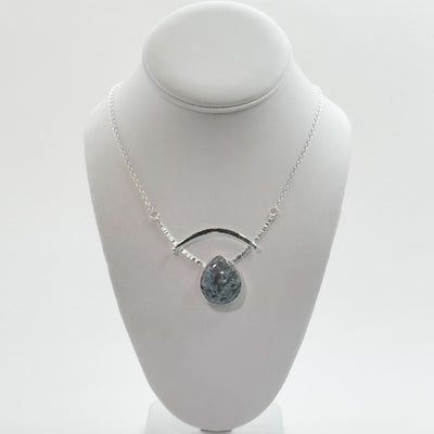 Jovie Choker with Blue Moss Agate Necklace