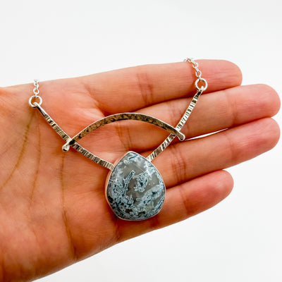 Jovie Choker with Blue Moss Agate Necklace