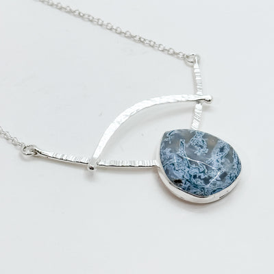 Jovie Choker with Blue Moss Agate Necklace