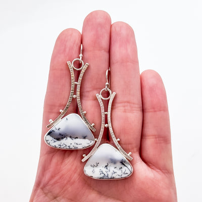 Dendritic opal A frame earrings