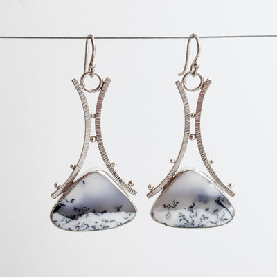 Dendritic opal A frame earrings