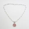 Natural Surface Rose Quartz pendant Necklace