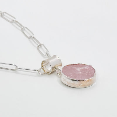 Natural Surface Rose Quartz pendant Necklace