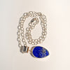 Sterling Silver natural surface pear shape lapis pendant