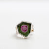 Watermelon Tourmaline ring on boiler chip band