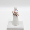 Wrap ring with white coin pearl & Ruby