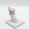 Wrap ring with white coin pearl & Ruby