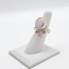 Wrap ring with white coin pearl & Ruby