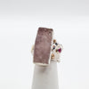 Deckled edge natural surface rose quartz ring