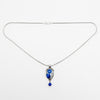 Azurite in granite with lapis bead necklace