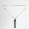 Natural surface Azurite in granite with moonstone necklace