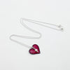 Enamel copper heart pendant with pearl necklace