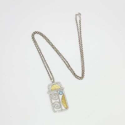 Wind Pendant with Blue Topaz necklace