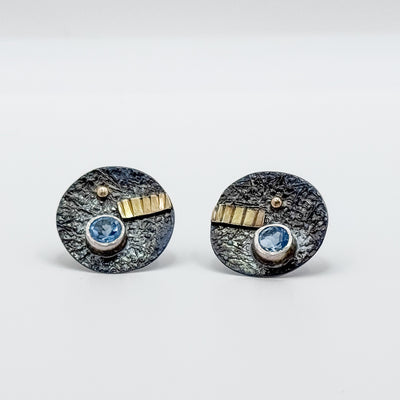 Blue Topaz PM Bowl Post Earrings