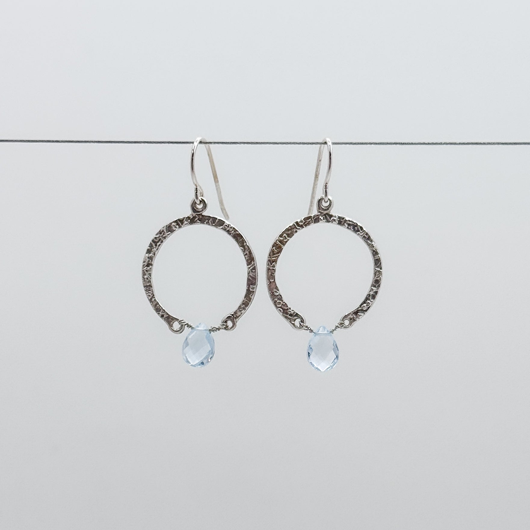 Circle with Topaz Drop earrings