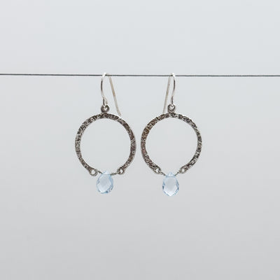 Circle with Topaz Drop earrings