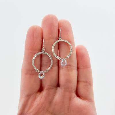 Circle with Topaz Drop earrings