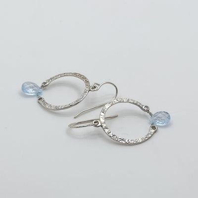 Circle with Topaz Drop earrings