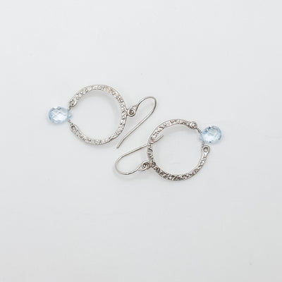 Circle with Topaz Drop earrings