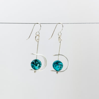 Turquoise pac-girl earrings