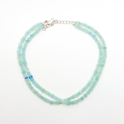 Chalcedony faceted double bead Necklace