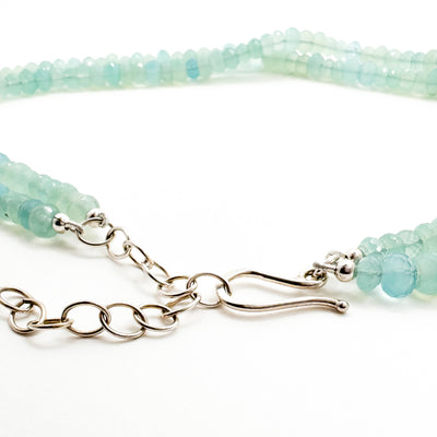 Chalcedony faceted double bead Necklace