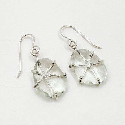 Green Amethyst Rose Cut earrings