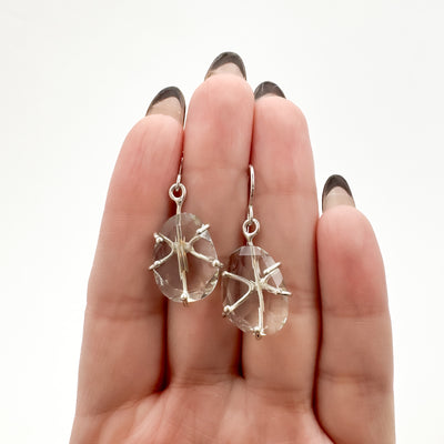 Green Amethyst Rose Cut earrings