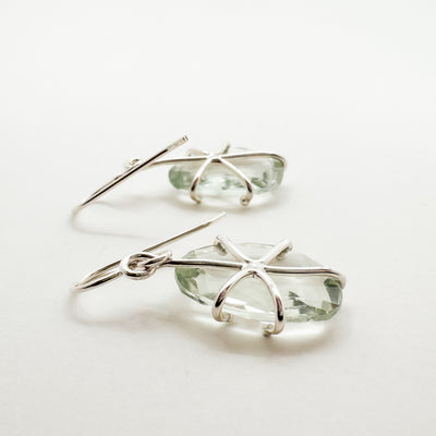 Green Amethyst Rose Cut earrings