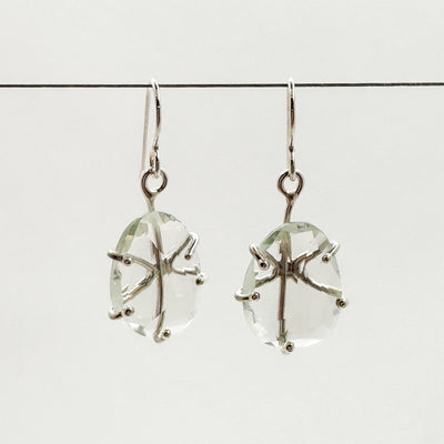 Green Amethyst Rose Cut earrings