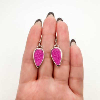 Cobalto Calcite Druzy Reverse Teardrop earrings