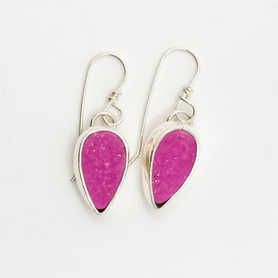 Cobalto Calcite Druzy Reverse Teardrop earrings